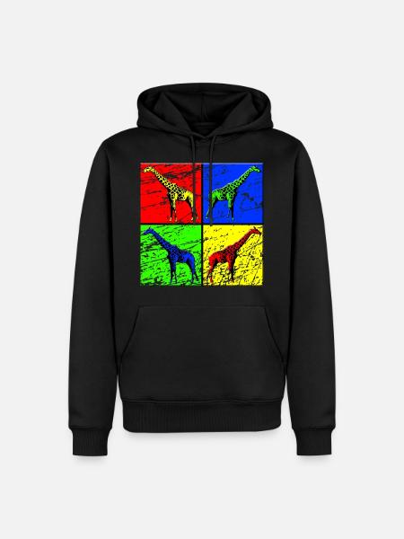 giraffe - Men’s Premium Organic Hoodie - black