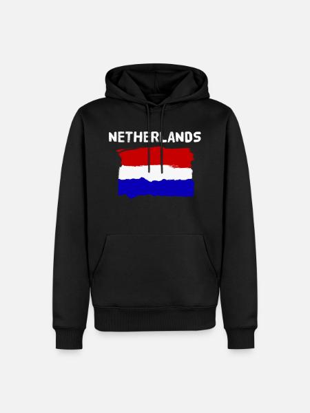 Nederland Nederlandse vlag cartoon banner - Mannen Premium Bio hoodie - zwart