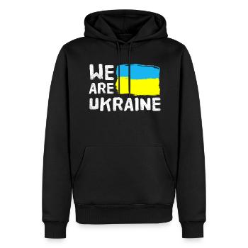 Wir sind Ukraine - Männer Premium Bio Hoodie - Schwarz - Vorne - Nico (187cm)
