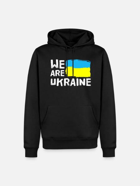 Wir sind Ukraine - Männer Premium Bio Hoodie - Schwarz