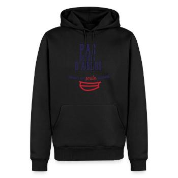 Keine Notwendigkeit von Bauchmuskeln mit einem solchen Lächeln - Männer Premium Bio Hoodie - Schwarz - Vorne - Nico (187cm)