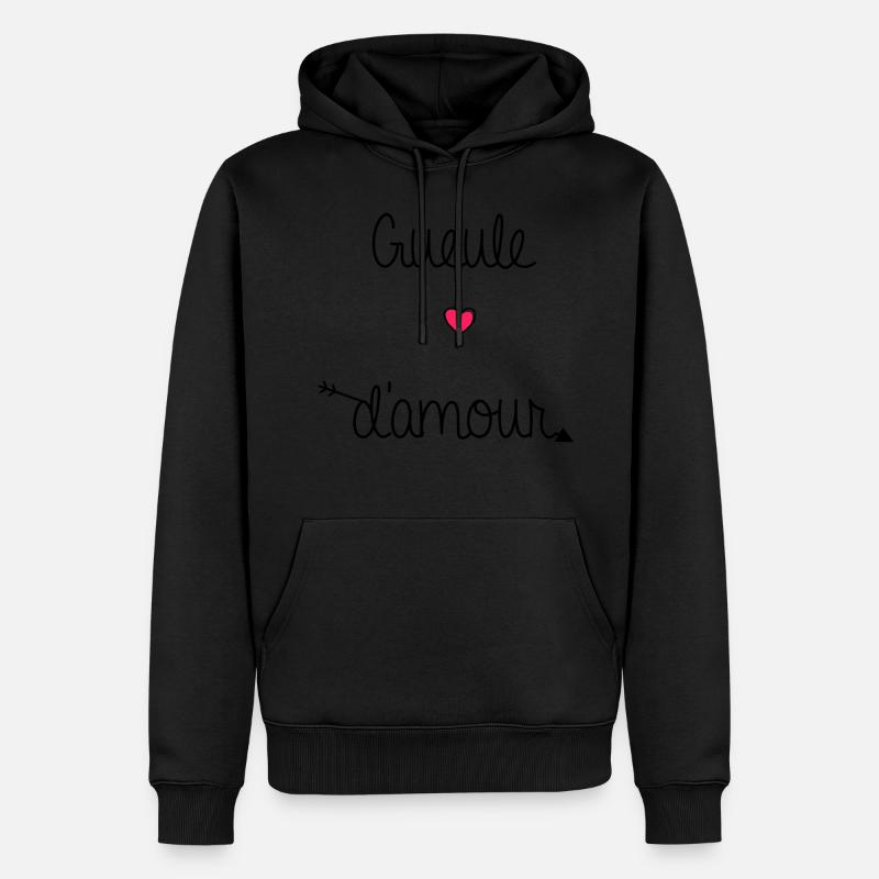GUEULE D'AMOUR - Sweat à capuche Premium bio Homme - noir