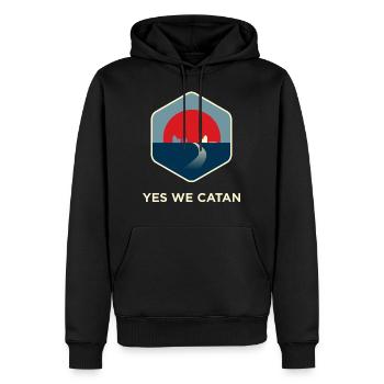 Ja wir Catan - Männer Premium Bio Hoodie - Schwarz - Vorne - Nico (187cm)