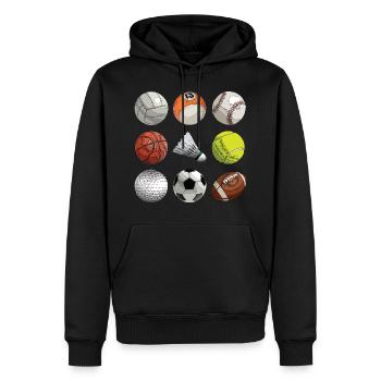 sports de balle - Sweat à capuche Premium bio Homme - noir - Devant - Nico (187cm)