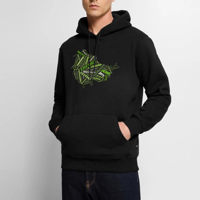 Thuringia Map Cities Men’s Premium Organic Hoodie