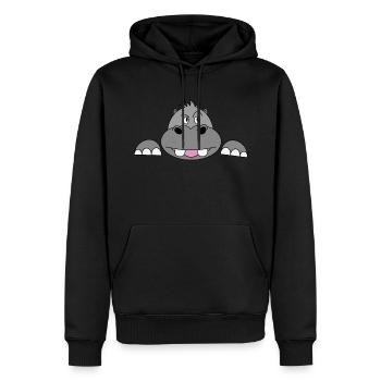 Schwangerschaft Hippo Flusspferd Nilpferd Geschenk - Männer Premium Bio Hoodie - Schwarz - Vorne - Nico (187cm)