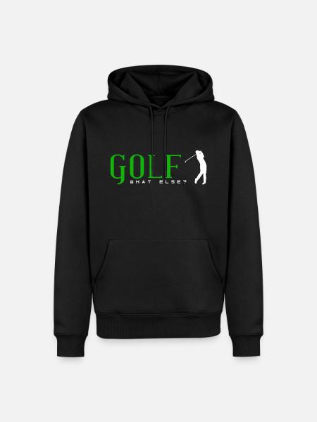 Golf quoi d'autre? Golfer Golden Men Femmes Enfants - Sweat à capuche Premium bio Homme - noir