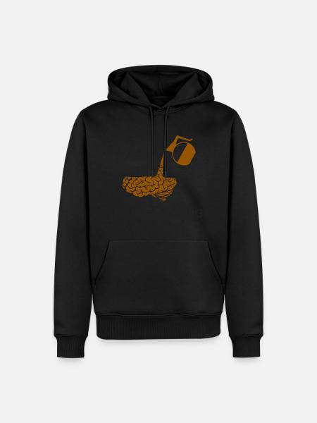 Brain loading by coffee - Men’s Premium Organic Hoodie - black