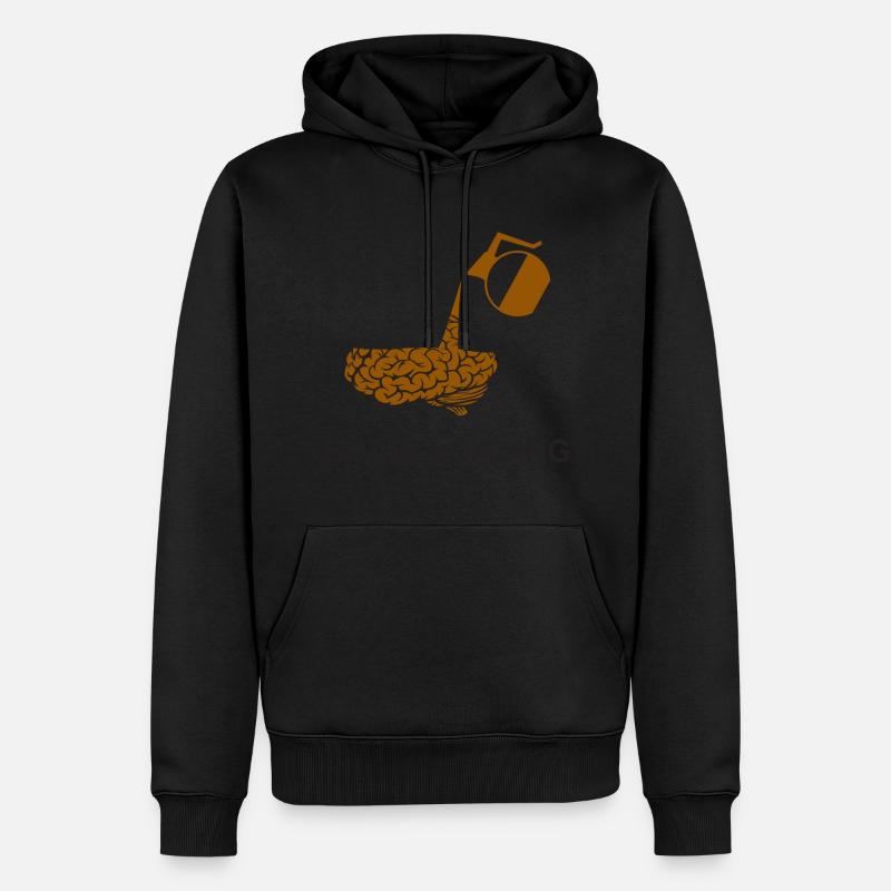 Brain loading by coffee - Men’s Premium Organic Hoodie - black