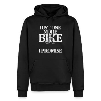 Just One More Bike I Promise - Männer Premium Bio Hoodie - Schwarz - Vorne - Nico (187cm)