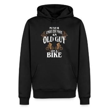 Le cyclisme ne sous-estime jamais un vieil homme sur un vélo - Sweat à capuche Premium bio Homme - noir - Devant - Nico (187cm)