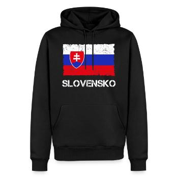 Slowakei Slovensko Flagge Vintage - Männer Premium Bio Hoodie - Schwarz - Vorne - Nico (187cm)