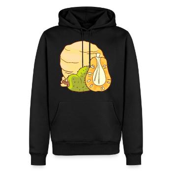 Jackfrucht Eis Speiseeis Eiskrem Eiscreme Kugeleis - Männer Premium Bio Hoodie - Schwarz - Vorne - Nico (187cm)