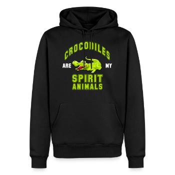 Kroko Krokodil Cartoon Krokodile Lieblingstier - Männer Premium Bio Hoodie - Schwarz - Vorne - Nico (187cm)
