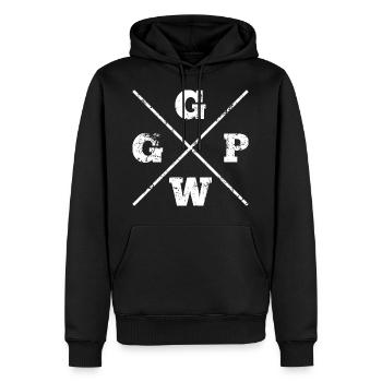 GG WP | Cooles Gaming/ Gamer Design - Sweat à capuche Premium bio Homme - noir - Devant - Nico (187cm)