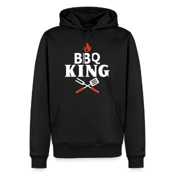 BBQ KING - Männer Premium Bio Hoodie - Schwarz - Vorne - Nico (187cm)