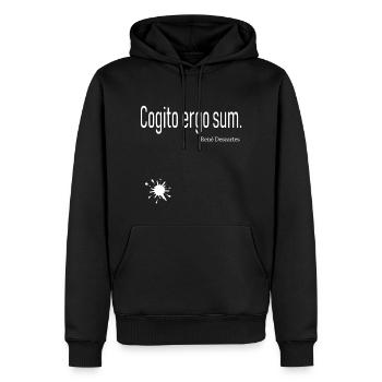 Cogito ergo sum. René Descates - Sweat à capuche Premium bio Homme - noir - Devant - Nico (187cm)