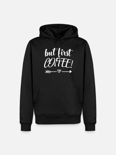 Kaffee - Männer Premium Bio Hoodie - Schwarz