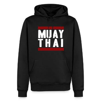 Muay Thai - Men’s Premium Organic Hoodie - black - Front - Nico (187cm)