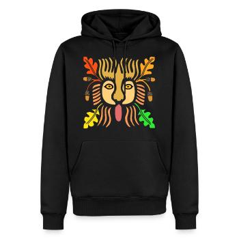 Vacances tribales Lion Afrique - Sweat à capuche Premium bio Homme - noir - Devant - Nico (187cm)