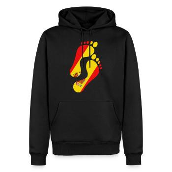 Spanien Flagge Fußabdruck - Männer Premium Bio Hoodie - Schwarz - Vorne - Nico (187cm)