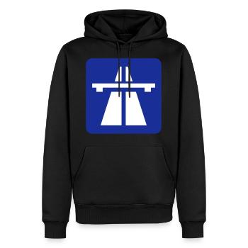 Autobahn - Männer Premium Bio Hoodie - Schwarz - Vorne - Nico (187cm)