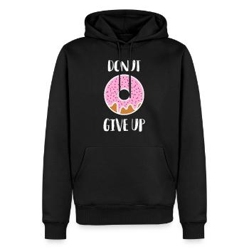 dictons drôles de beignets - Sweat à capuche Premium bio Homme - noir - Devant - Nico (187cm)