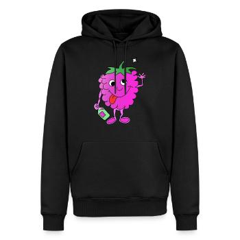 Betrunkene Himbeere - Männer Premium Bio Hoodie - Schwarz - Vorne - Nico (187cm)