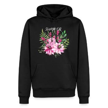 bouquet v1 - Sweat à capuche Premium bio Homme - noir - Devant - Nico (187cm)