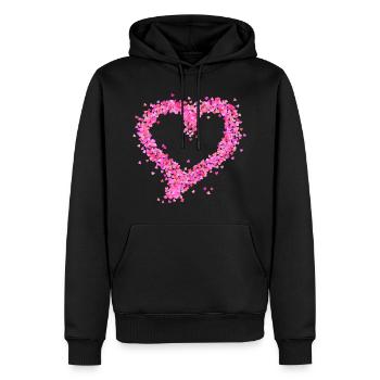 Herz pink - Männer Premium Bio Hoodie - Schwarz - Vorne - Nico (187cm)