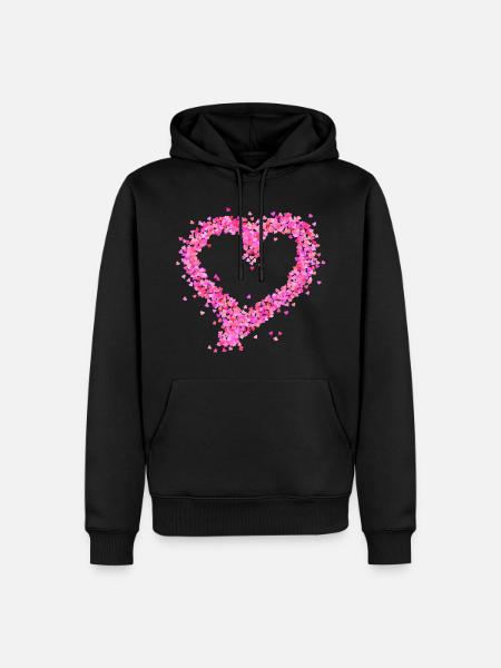 Heart pink - Men’s Premium Organic Hoodie - black