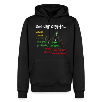 Un jour crypto - Sweat à capuche Premium bio Homme - noir - Devant - Nico (187cm)
