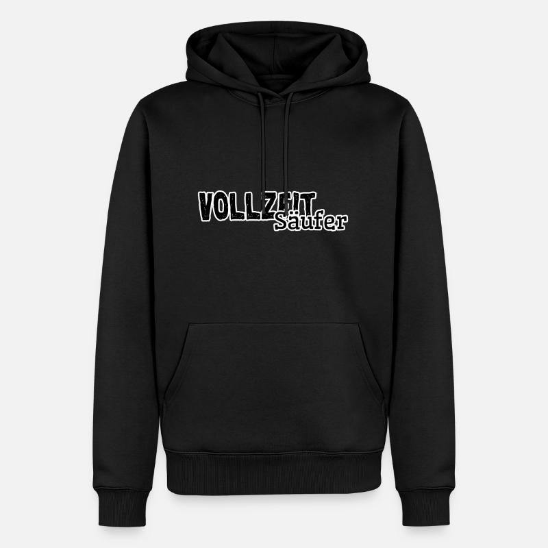 vollzeit saeufer - Männer Premium Bio Hoodie - Schwarz