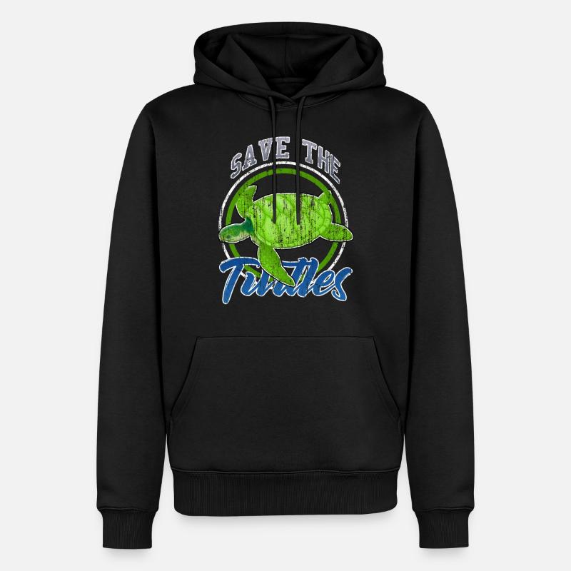 tortues - Sweat à capuche Premium bio Homme - noir