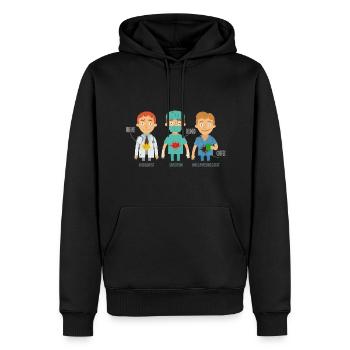 anesthésiste - Sweat à capuche Premium bio Homme - noir - Devant - Nico (187cm)