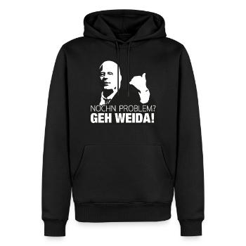 Problem? geh weida - Männer Premium Bio Hoodie - Schwarz - Vorne - Nico (187cm)