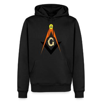 Freimaurer-Kompass - Männer Premium Bio Hoodie - Schwarz - Vorne - Nico (187cm)