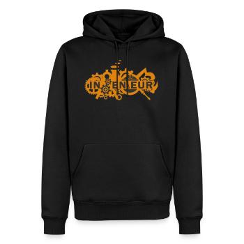Ingenieur - Männer Premium Bio Hoodie - Schwarz - Vorne - Nico (187cm)