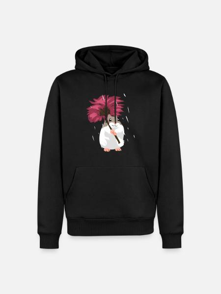 Hamster Löwenzahn Geschenk - Männer Premium Bio Hoodie - Schwarz