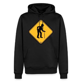 schild achtung danger gefahr vorsicht hinweis warn - Männer Premium Bio Hoodie - Schwarz - Vorne - Nico (187cm)