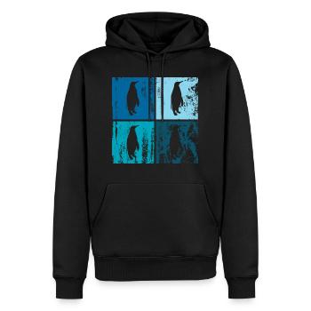 4 x Kaiserpinguin - Männer Premium Bio Hoodie - Schwarz - Vorne - Nico (187cm)