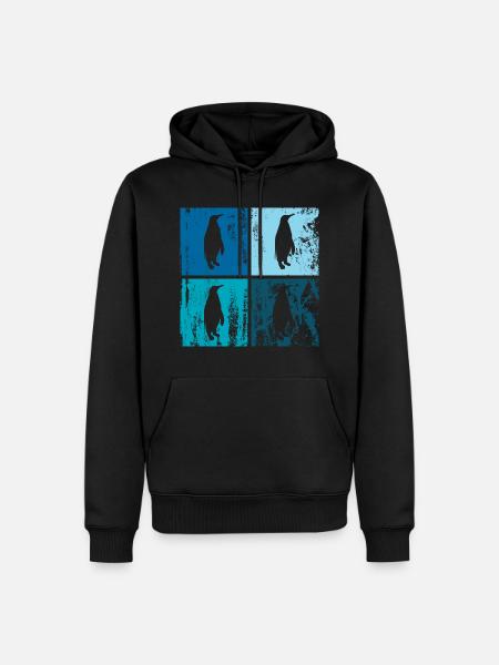 4 x kejserpingvin - Herre Premium økologisk hoodie - sort