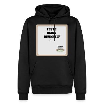 Teste deine Dummheit Automat T-Shirt - Männer Premium Bio Hoodie - Schwarz - Vorne - Nico (187cm)