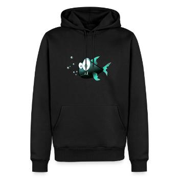 poisson - Sweat à capuche Premium bio Homme - noir - Devant - Nico (187cm)