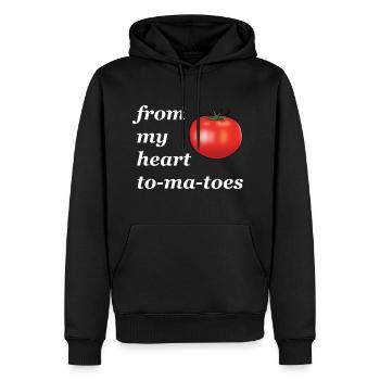 from my heart to ma toes Wortspiel - Männer Premium Bio Hoodie - Schwarz - Vorne - Nico (187cm)