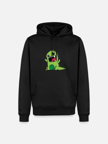dino - Men’s Premium Organic Hoodie - black
