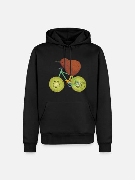 Kiwi Rennrad Neuseeland - Männer Premium Bio Hoodie - Schwarz
