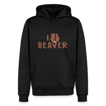 castor - Sweat à capuche Premium bio Homme - noir - Devant - Nico (187cm)
