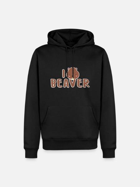 castor - Sweat à capuche Premium bio Homme - noir