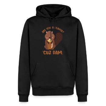 Biber Kanada Geschenk - Männer Premium Bio Hoodie - Schwarz - Vorne - Nico (187cm)